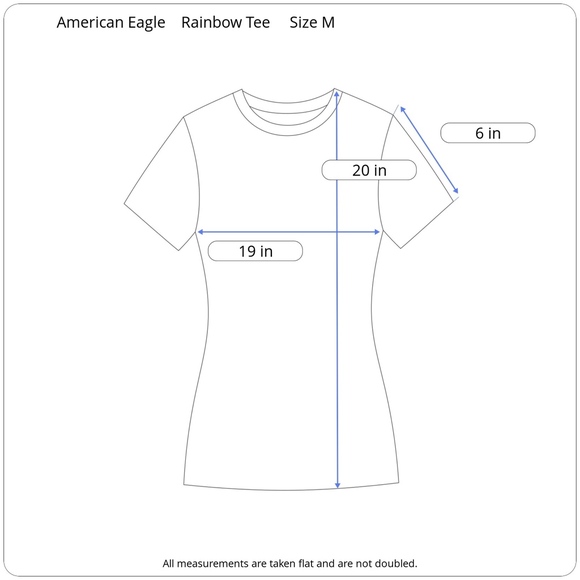 [American Eagle] Blue Rainbow Tie Bottom Tee Shirt - Picture 6 of 6